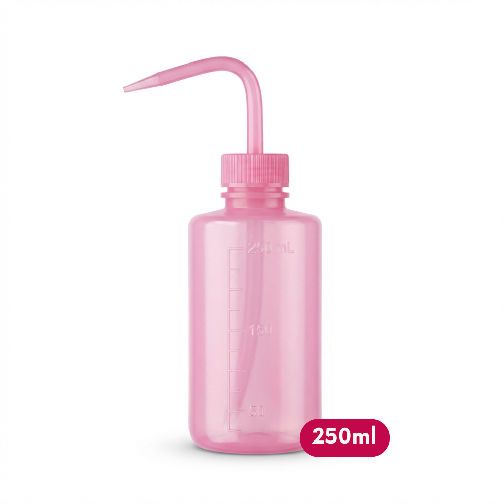 Frasco Dosador Pisseta 250ml Rosa para Limpeza de Cílios