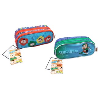 Estojo Duplo Escolar Turma da Mônica Original 2 Zíperes Personagens Cebolinha e Mônica e Sua Turma em Oferta na Shopee