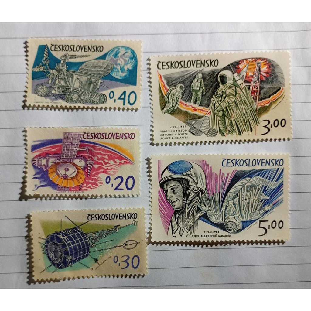 Série de Selos Tchecoslováquia Conquistas Espaciais