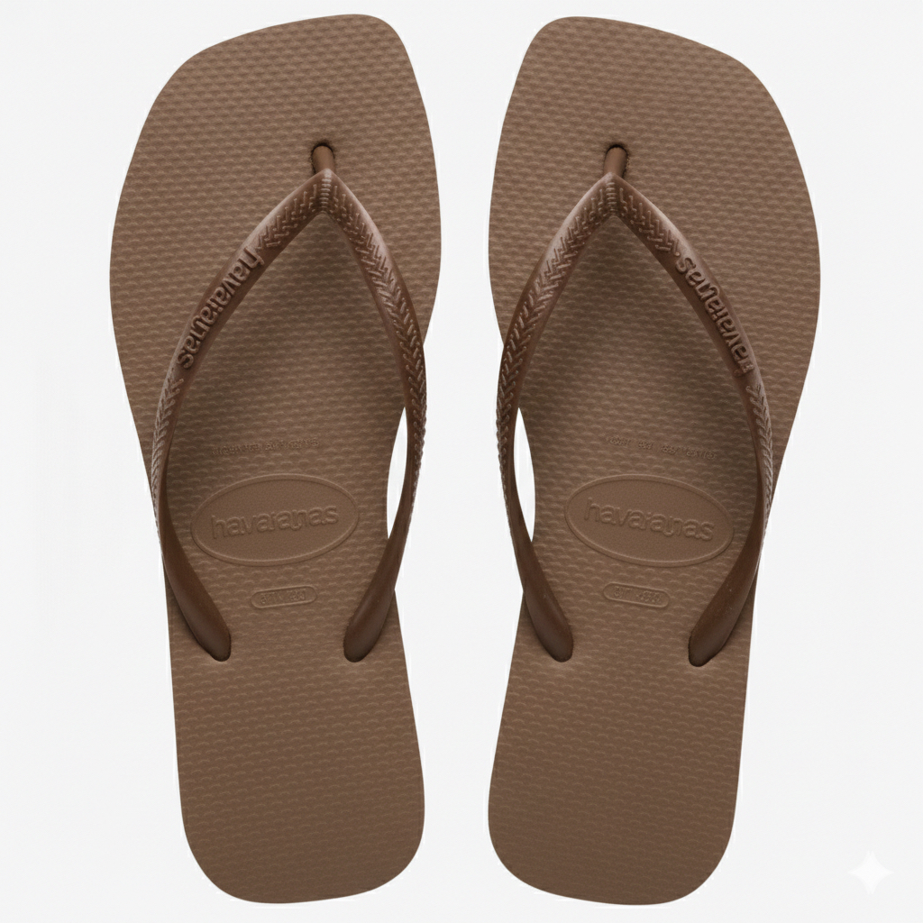 Chinelo Havaianas Slim Square Marrom Original Confortável Envio Rápido e Seguro Pronta Entrega