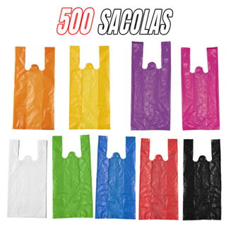 500 Sacolas Plásticas Reforçadas 30x40 / 38x50 / 50x60 - Sacolinhas para Lojas e Mercados em Oferta na Shopee