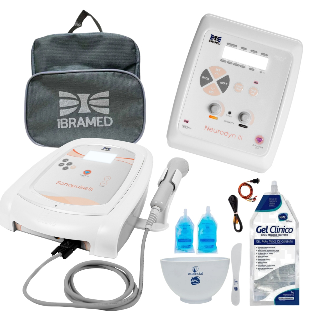 Kit Neurodyn III  Tens Fes + Sonopulse III 1 e 3mhz Ibramed em Oferta na Shopee