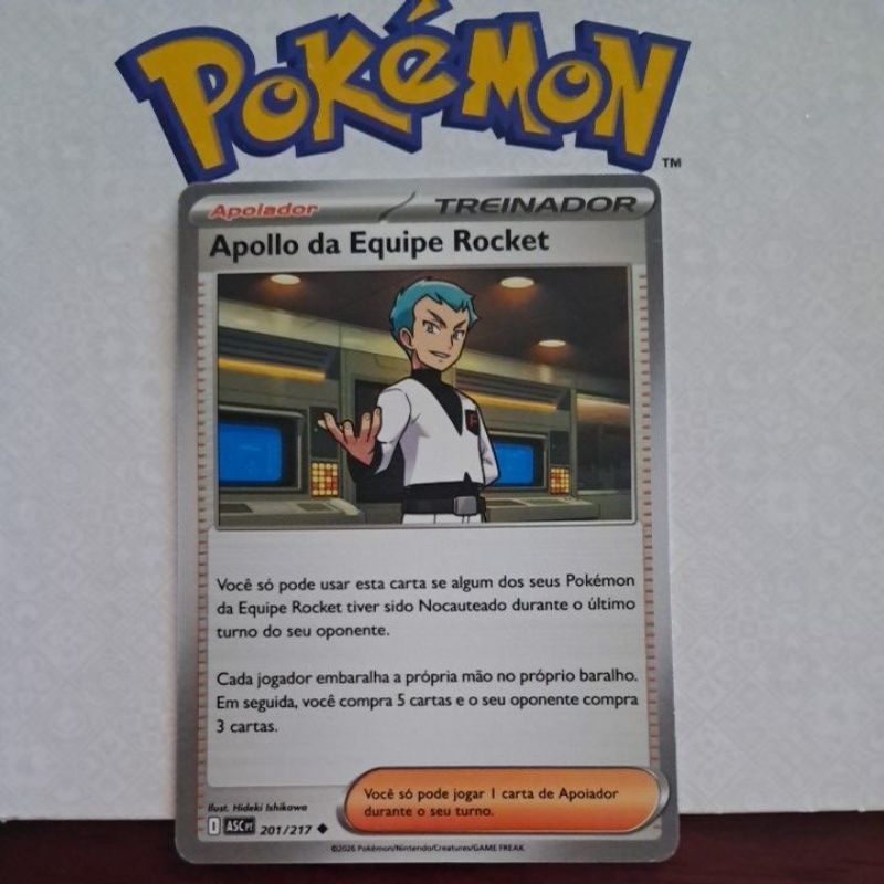 Carta Card Pokémon Treinador Apollo Da Equipe Rocket Heróis Excelsos