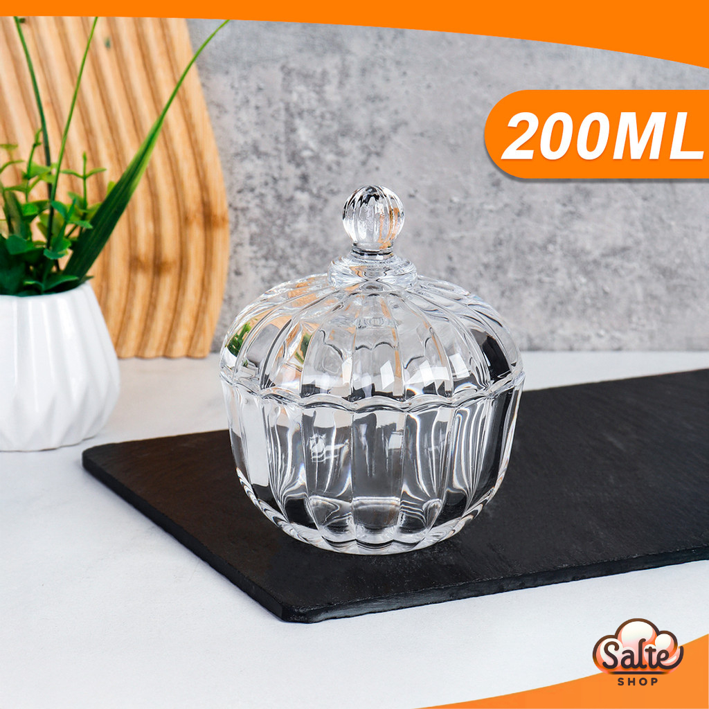 Bomboniere Vidro Decorativa Potiche 200ML Pote Para Doces Balas Resistente