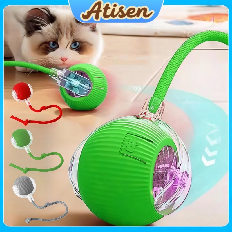 Brinquedos Bola Auto Elétrica USB Recarregável Rolando Para Gatos Gatinho Animais De Estimação Inteligen em Oferta na Shopee