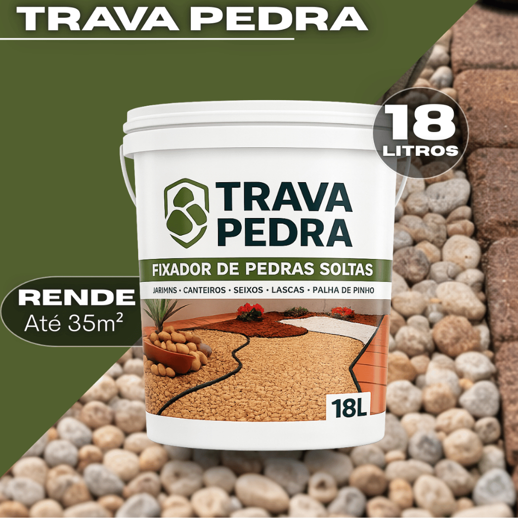 Trava pedra 18L - Sela e Fixa Pedras Soltas em Jardins Vasos Calçadas Áreas Externas sem Poeira