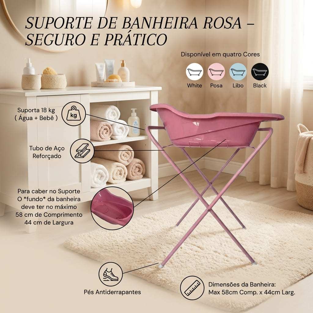 Suporte para Banheira Portátil de Bebê Design Dobrável