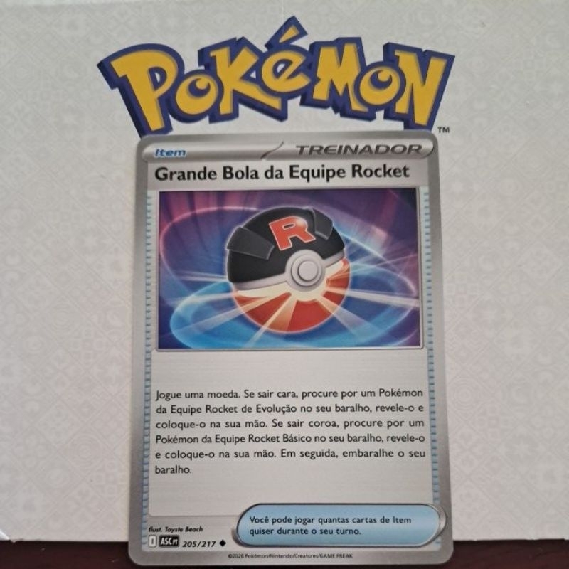 Carta Card Pokémon Grande Bola Da Equipe Rocket Heróis Excelsos