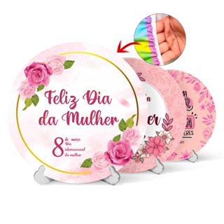 Capa Painel Redondo Mesa Dia da Mulher Sublimado C/ Elástico 50×50Cm em Oferta na Shopee
