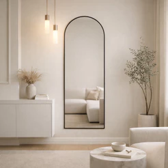Espelho Decorativo Portal 110x50cm Sala Quarto Banheiro Preto