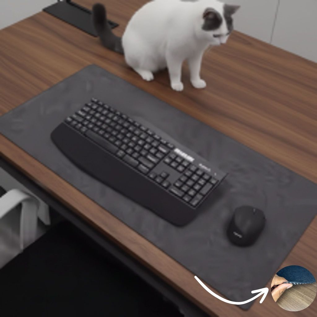 Mousepad Desk Mat Feltro 60x30 Premium Antiderrapante Cinza - Escritório / Home Office / Gamer
