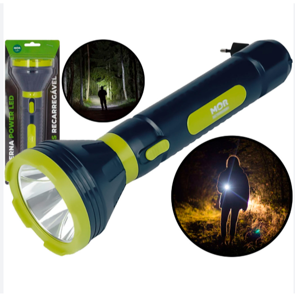 Lanterna Power LED 250 Lumens Recarregável Bivolt Mor