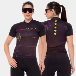 Camisa de Ciclismo Feminina Batimentos Pro Manga Curta Way