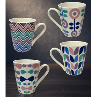 Caneca de Porcelana -xícara  Estampada 300ml – Ideal para Café, Chá e suco-Refeições- cop alça em Oferta na Shopee