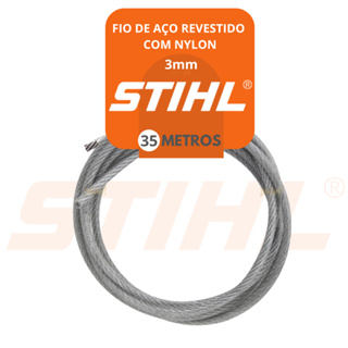 STIHL Fio de Aço Revestido com Nylon para Roçadeira, Medida de 3MM, com Diversos Tamanhos 30, 25, 15, 10 E 5 Metros em Oferta na Shopee