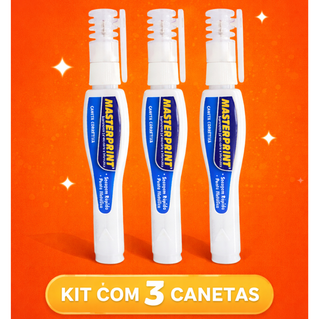 kit Canetas Corretiva 7ml Corretivos em Caneta  Masterprint