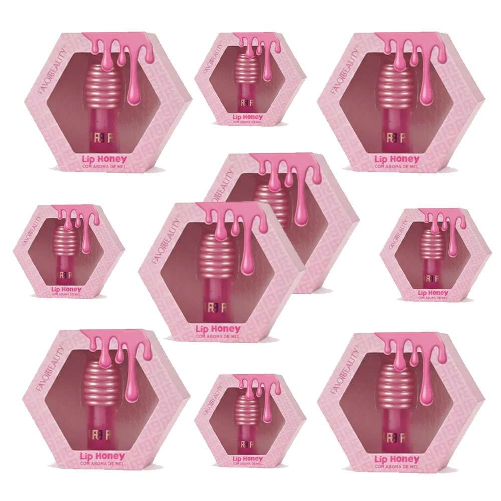 Kit 10 Liphoney Gloss De Morango Francine Brilho E Hidratação