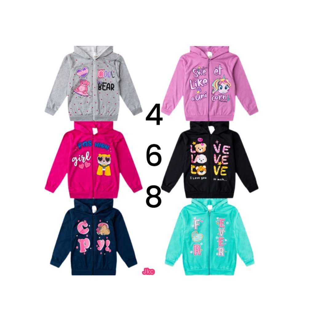 Kit 2 Casacos/Jaqueta Infantil Juvenil Moletom 4 ao16 Anos