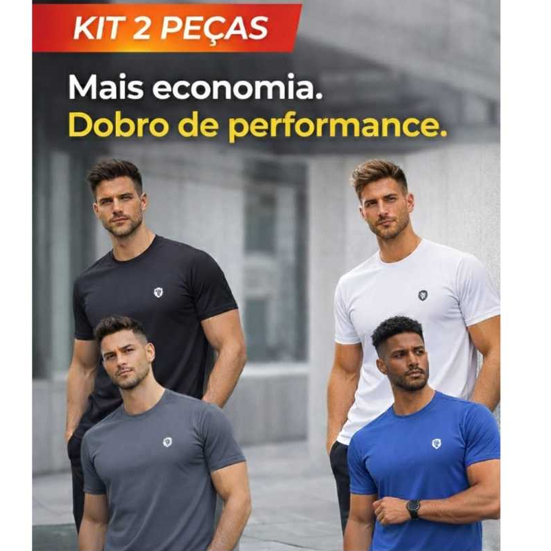 Kit 2 Camisas Dry Fit Masculina Esportiva Academia Anti Odor Treino Corrida Tecido Leve Poliester Premium