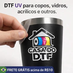 KITS ADESIVOS DTF UV DE 10,15 OU 20 Personalizado | Para Copos, Canecas, Vidro, Acrílico e Plástico | Alta Definição