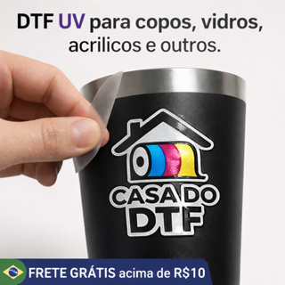 KITS ADESIVOS DTF UV DE 10,15 OU 20  Personalizado | Para Copos, Canecas, Vidro, Acrílico e Plástico | Alta Definição em Oferta na Shopee