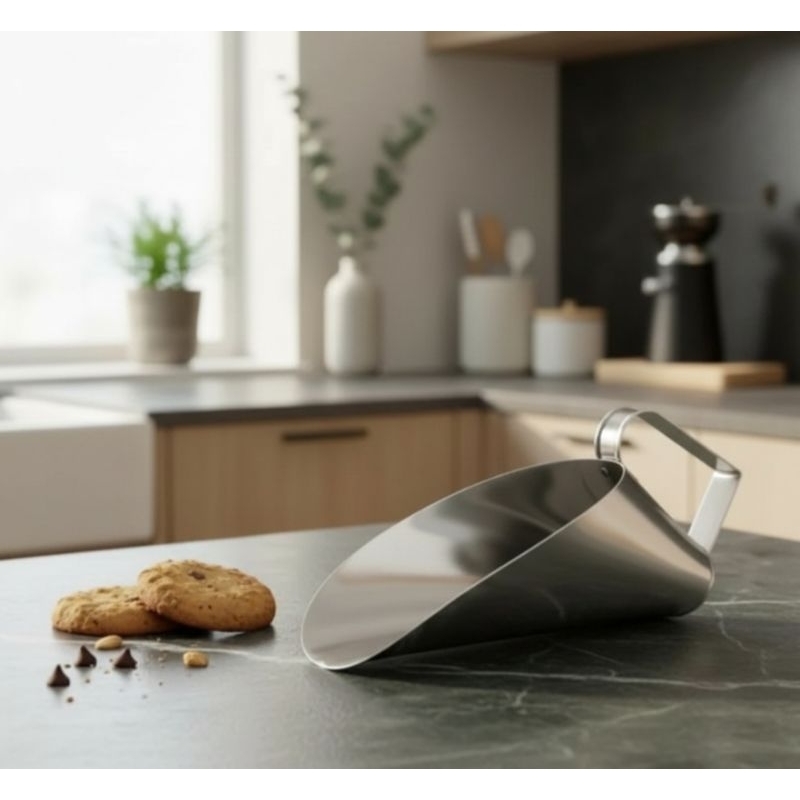 Concha Pegador De Cereais Alça Reforçada Aço Inox 500 Gr