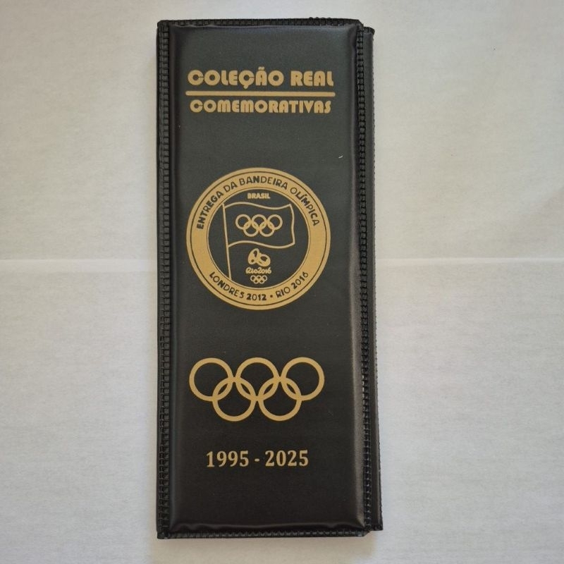 ÁLBUM DE CORINO PRETO PARA TODAS MOEDAS COMEMORATIVAS DO PLANO REAL