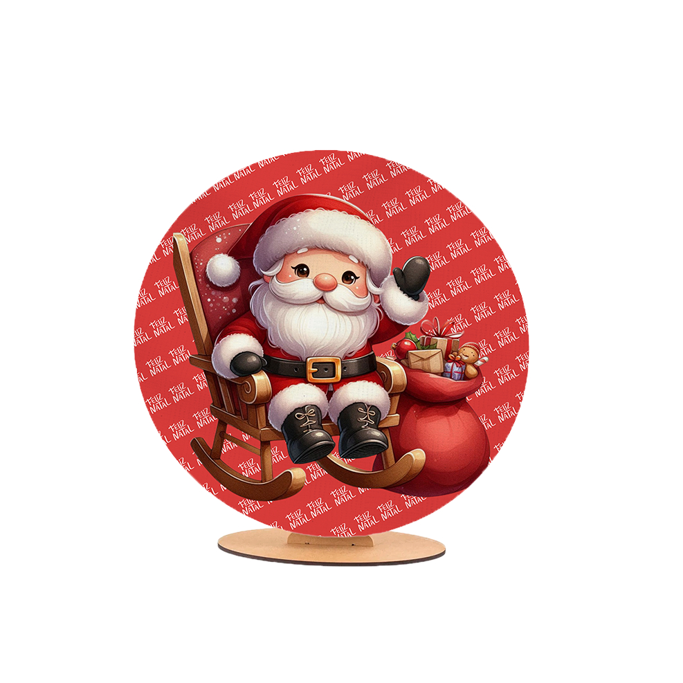 Capa Painel Redondo 50x50 Sublimado Helanca Premium Aniversário Decoração Feliz Natal Papai Noel New