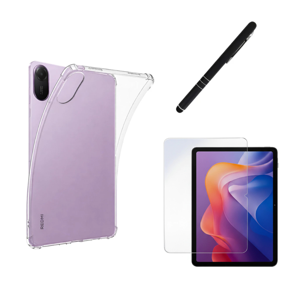 Kit Completo Capa transparente Anti impacto + Película + Caneta Para Xiaomi Redmi Pad 2 11 Polegadas