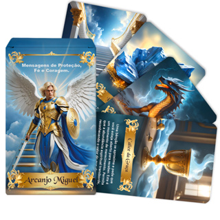 Oráculo de Cartas Mensagens de Arcanjo Miguel Plastificado  - Ed. Português Plastificado em Oferta na Shopee