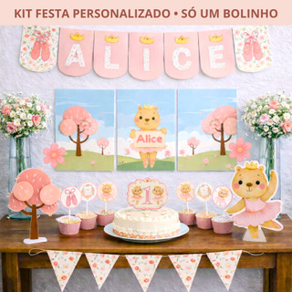 Kit Festa Só um Bolinho Capivara I Decoração Festa Menina I Aniversário I Mesversário I Festa em Casa I Festa Escola