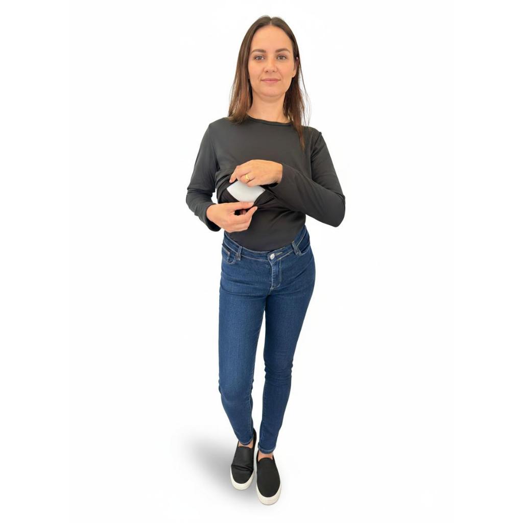 Blusa Feminina Térmica Peluciada Amamentação de Manga Comprida P ao GG em Oferta na Shopee