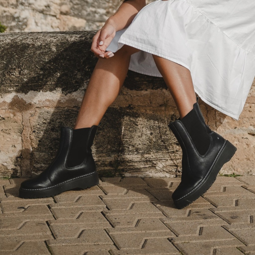 Bota Feminina Vittal Couro Legítimo Luisa Calce Fácil em Oferta na Shopee