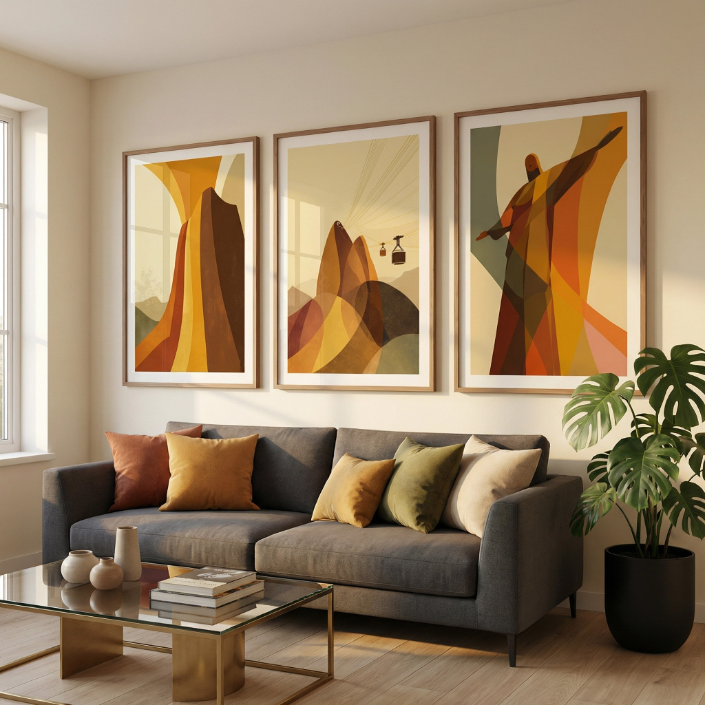 Imagem Quadro Rio De Janeiro Kit Quadros Decorativos Com Moldura E Vidro Quadro Brasilidades Quarto Casal