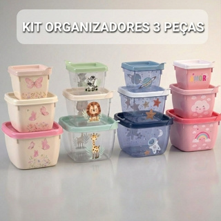 Kit 3 Potes Para Armazenar Lanche Papinha Plasutil Bebê Potinhos Infantil em Oferta na Shopee