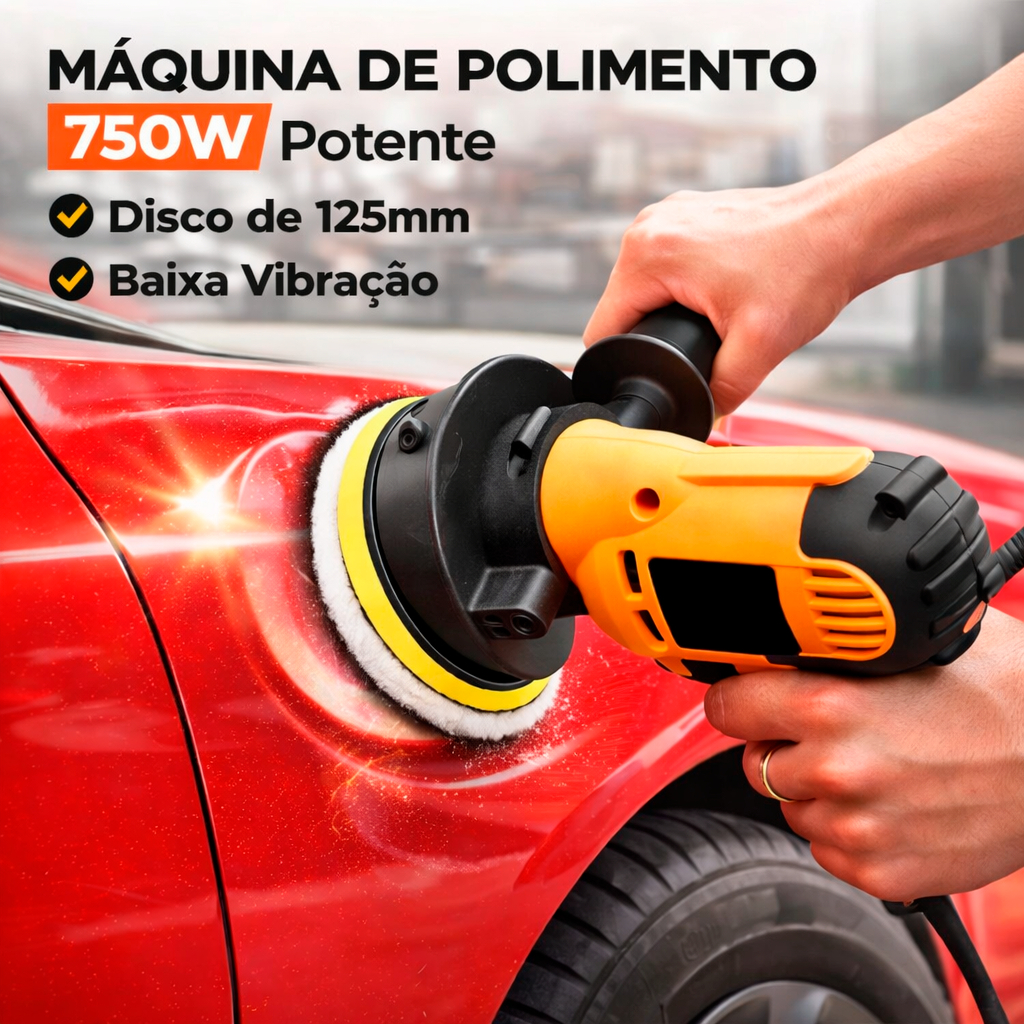 Máquina de Polimento 125MM Alta Potência 750W 110V Vibração Baixa em Oferta na Shopee