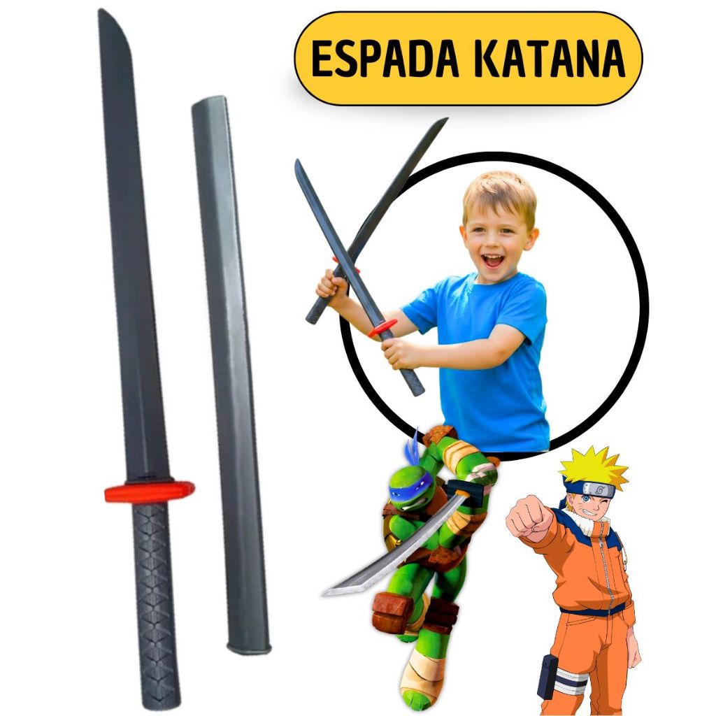 Espada De Brinquedo Katana Ninja Infantil + Bainha 64 Cm