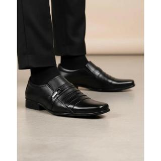Sapato Casual Masculino Oxford Derby em Couro Legitimo Preto Marrom Preto Social  Casamento Festa Igreja Confortável