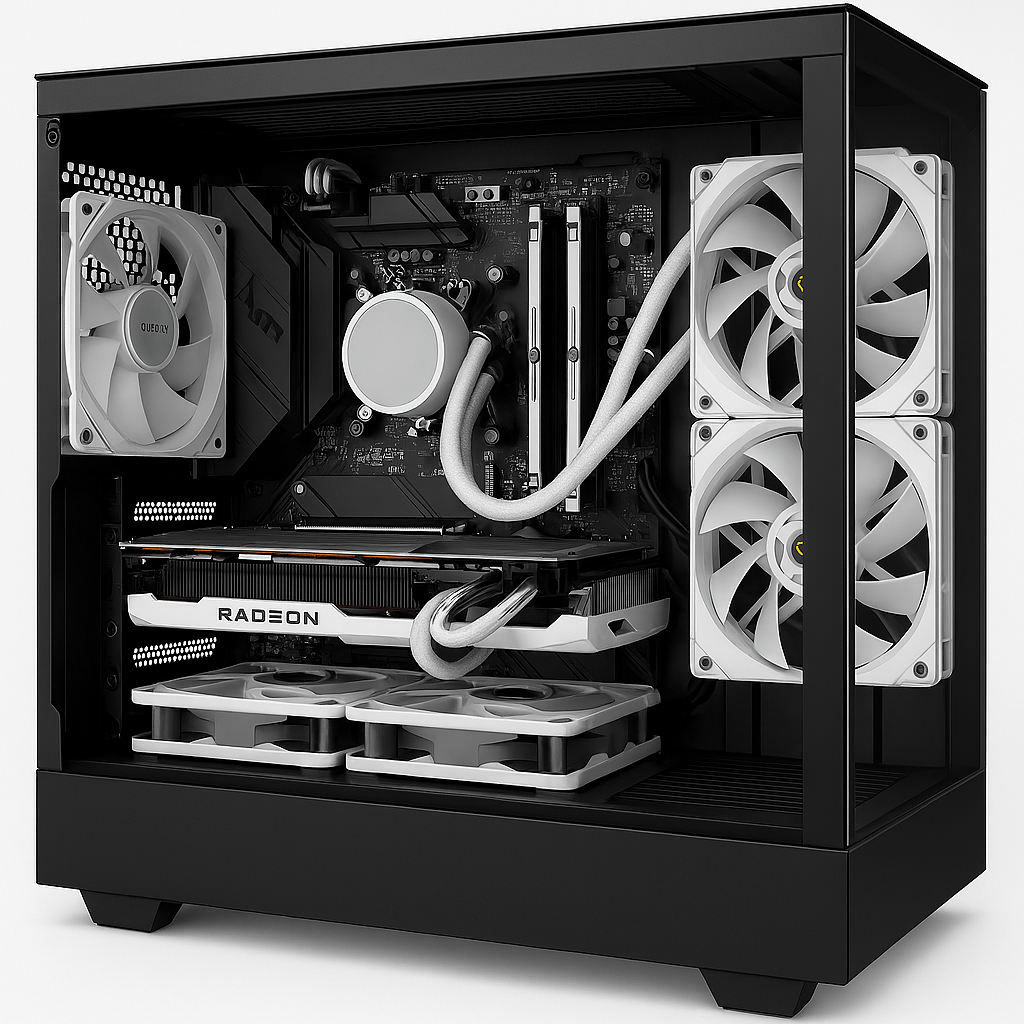 PC Gamer Asus, AMD RYZEN 5 5500, Water Cooler 240MM, AMD RX 6600 8GB, 16GB DDR4,