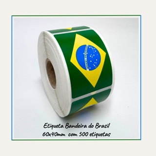 500 Etiquetas Adesivas Bandeira do Brasil 60x40mm em Oferta na Shopee