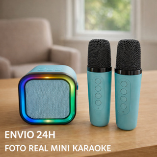 Caixa Som Duplo Karaokê Mini 2 Microfone Alto Falante Bluetooth Infantil Sem Fio Portátil em Oferta na Shopee