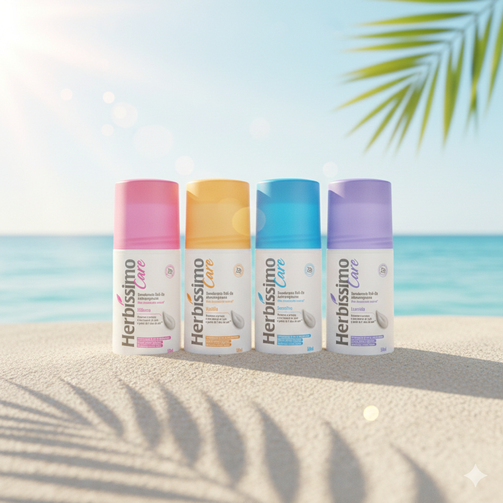 Kit 4 itens - Desodorante Antitranspirante Roll-On Herbíssimo Care 50Ml em Oferta na Shopee