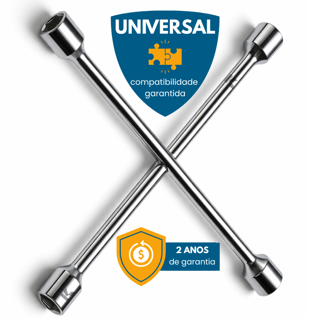 Chave De Roda Cruz Universal 17x19x21x23  em Aço Resistente com Compatível Todos Veículos Nacionais em Oferta na Shopee