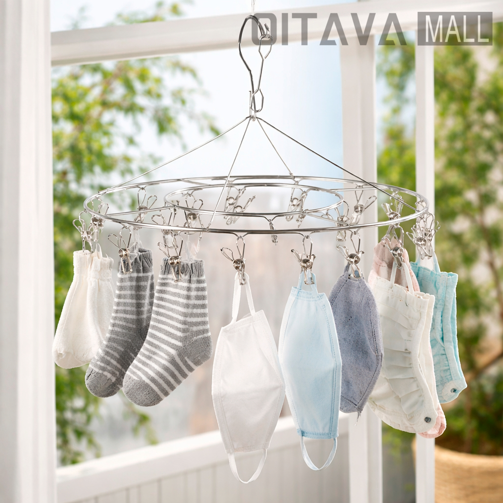 Varal Dobrável Inox com 20 Prendedores para Roupas em Oferta na Shopee