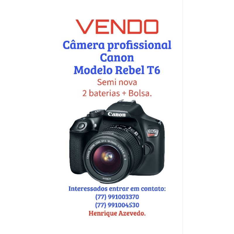 Camera profissional Canon T6