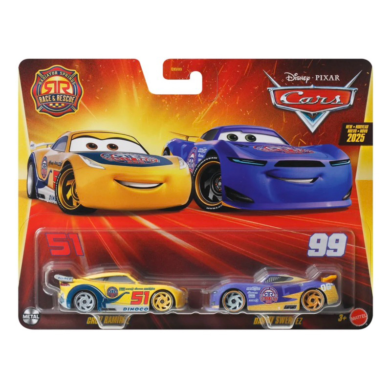 Miniatura Disney Cars Pixar Pack 2 - Cruz Ramirez + Danny Swervez 1/55