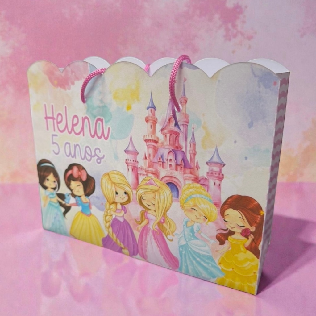 10 Sacolinhas Princesas Baby Personalizadas – Lembrancinha Festa Infantil G (20x16x6)