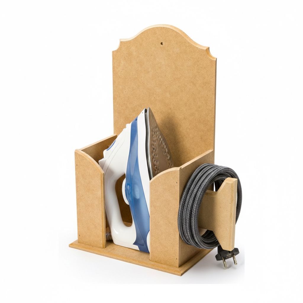 Suporte Para Ferro De Passar Roupas Em Mdf C/ Suporte De Fio em Oferta na Shopee