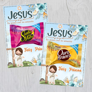 32 Cartões Páscoa Cristã p/ Bombom, Mimos Páscoa  - Não Acompanha o Bombom em Oferta na Shopee
