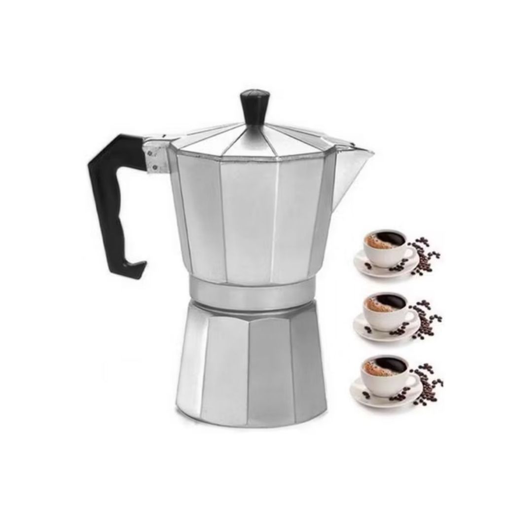 Cafeteira Italiana 3 Xicaras Expresso Moka Luxo em aluminio.